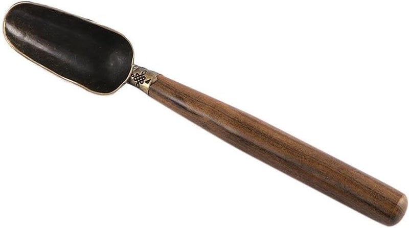 Kopida Vintage Loose Leaf Tea Scoop, Metal Tea Shovel with Wooden Handle, Multipurpose Coffee Scoop Teaspoon Measuring Shovel Spoon Household Tea Tool - Image 1